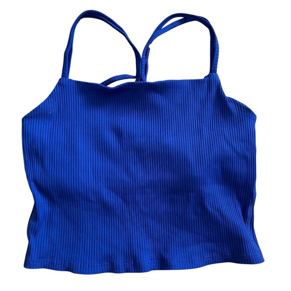 Carbon38 Ribbed Cami Bra Blue - Picture 4 of 10